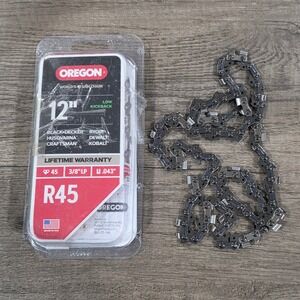 Oregon R45 12 Inch Chainsaw Chain 3/8 LP .043 Gauge 45 Drive Links Low Kickback